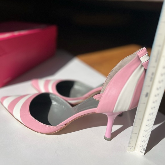 Pink and White Women's Kitten 2” Heels, Size 6 Women - Picture 6 of 8
